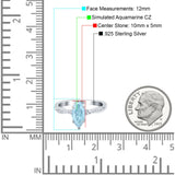 Infinity Twist Marquise Wedding Ring Simulated Cubic Zirconia 925 Sterling Silver