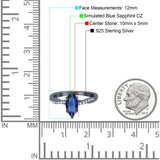 Infinity Twist Marquise Wedding Ring Simulated Cubic Zirconia 925 Sterling Silver