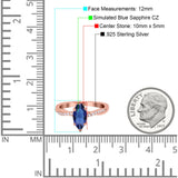 Infinity Twist Marquise Wedding Ring Simulated Cubic Zirconia 925 Sterling Silver