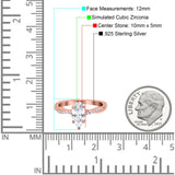 Infinity Twist Marquise Wedding Ring Simulated Cubic Zirconia 925 Sterling Silver