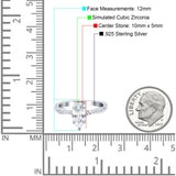 Infinity Twist Marquise Wedding Ring Simulated Cubic Zirconia 925 Sterling Silver