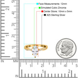 Infinity Twist Marquise Wedding Ring Simulated Cubic Zirconia 925 Sterling Silver