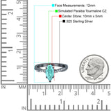 Infinity Twist Marquise Wedding Ring Simulated Cubic Zirconia 925 Sterling Silver