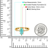 Infinity Twist Marquise Wedding Ring Simulated Cubic Zirconia 925 Sterling Silver