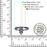 Infinity Twist Marquise Wedding Ring Simulated Cubic Zirconia 925 Sterling Silver