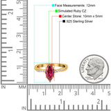 Infinity Twist Marquise Wedding Ring Simulated Cubic Zirconia 925 Sterling Silver