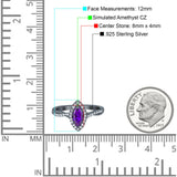 Infinity Twist Marquise Vintage Wedding Ring Simulated Cubic Zirconia 925 Sterling Silver