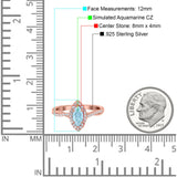 Infinity Twist Marquise Vintage Wedding Ring Simulated Cubic Zirconia 925 Sterling Silver