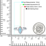 Infinity Twist Marquise Vintage Wedding Ring Simulated Cubic Zirconia 925 Sterling Silver