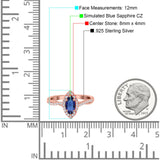 Infinity Twist Marquise Vintage Wedding Ring Simulated Cubic Zirconia 925 Sterling Silver