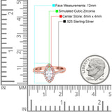 Infinity Twist Marquise Vintage Wedding Ring Simulated Cubic Zirconia 925 Sterling Silver