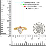 Infinity Twist Marquise Vintage Wedding Ring Simulated Cubic Zirconia 925 Sterling Silver