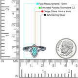 Infinity Twist Marquise Vintage Wedding Ring Simulated Cubic Zirconia 925 Sterling Silver