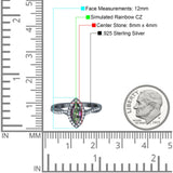 Infinity Twist Marquise Vintage Wedding Ring Simulated Cubic Zirconia 925 Sterling Silver