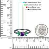 Marquise Wedding Ring Green Emerald Simulated Cubic Zirconia 925 Sterling Silver