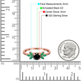 Marquise Wedding Ring Green Emerald Simulated Cubic Zirconia 925 Sterling Silver