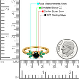 Marquise Wedding Ring Green Emerald Simulated Cubic Zirconia 925 Sterling Silver