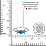Marquise Wedding Ring Green Emerald Simulated Cubic Zirconia 925 Sterling Silver