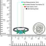 Marquise Wedding Ring Green Emerald Simulated Cubic Zirconia 925 Sterling Silver