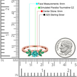 Marquise Wedding Ring Green Emerald Simulated Cubic Zirconia 925 Sterling Silver