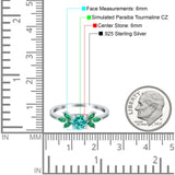 Marquise Wedding Ring Green Emerald Simulated Cubic Zirconia 925 Sterling Silver
