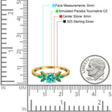 Marquise Wedding Ring Green Emerald Simulated Cubic Zirconia 925 Sterling Silver