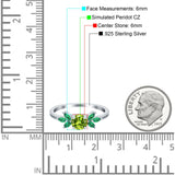 Marquise Wedding Ring Green Emerald Simulated Cubic Zirconia 925 Sterling Silver