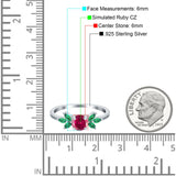 Marquise Wedding Ring Green Emerald Simulated Cubic Zirconia 925 Sterling Silver