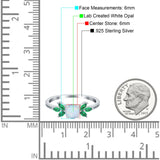Marquise Wedding Ring Green Emerald Simulated Cubic Zirconia 925 Sterling Silver