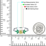 Marquise Wedding Ring Green Emerald Simulated Cubic Zirconia 925 Sterling Silver