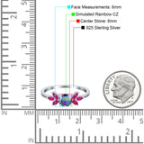 Marquise Wedding Ring Ruby Simulated Cubic Zirconia 925 Sterling Silver