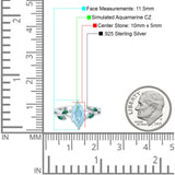 Infinity Twist Green Simulated Emerald Marquise Wedding Ring Simulated Cubic Zirconia 925 Sterling Silver