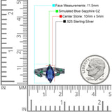 Infinity Twist Green Simulated Emerald Marquise Wedding Ring Simulated Cubic Zirconia 925 Sterling Silver