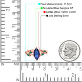 Infinity Twist Green Simulated Emerald Marquise Wedding Ring Simulated Cubic Zirconia 925 Sterling Silver