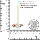 Infinity Twist Green Simulated Emerald Marquise Wedding Ring Simulated Cubic Zirconia 925 Sterling Silver