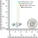 Infinity Twist Green Simulated Emerald Marquise Wedding Ring Simulated Cubic Zirconia 925 Sterling Silver