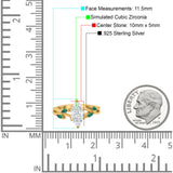 Infinity Twist Green Simulated Emerald Marquise Wedding Ring Simulated Cubic Zirconia 925 Sterling Silver