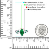 Infinity Twist Green Simulated Emerald Marquise Wedding Ring Simulated Cubic Zirconia 925 Sterling Silver
