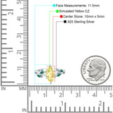 Infinity Twist Green Simulated Emerald Marquise Wedding Ring Simulated Cubic Zirconia 925 Sterling Silver