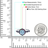 Flower Art Deco Engagement Ring Round Amethyst Simulated Cubic Zirconia 925 Sterling Silver