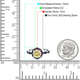 Flower Art Deco Engagement Ring Round Amethyst Simulated Cubic Zirconia 925 Sterling Silver