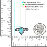 Teardrop Pear Art Deco Wedding Bridal Engagement Ring Round Simulated Cubic Zirconia 925 Sterling Silver