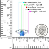 Emerald Cut Art Deco Engagement Ring Simulated Cubic Zirconia 925 Sterling Silver