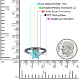 Emerald Cut Art Deco Engagement Ring Simulated Cubic Zirconia 925 Sterling Silver