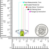 Emerald Cut Art Deco Engagement Ring Simulated Cubic Zirconia 925 Sterling Silver