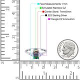 Emerald Cut Art Deco Engagement Ring Simulated Cubic Zirconia 925 Sterling Silver