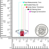 Emerald Cut Art Deco Engagement Ring Simulated Cubic Zirconia 925 Sterling Silver