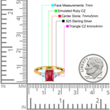 Emerald Cut Art Deco Engagement Ring Simulated Cubic Zirconia 925 Sterling Silver