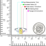 Emerald Cut Art Deco Engagement Ring Simulated Cubic Zirconia 925 Sterling Silver