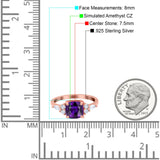 Cushion Cut Marquise Art Deco Wedding Ring Round Simulated Cubic Zirconia 925 Sterling Silver